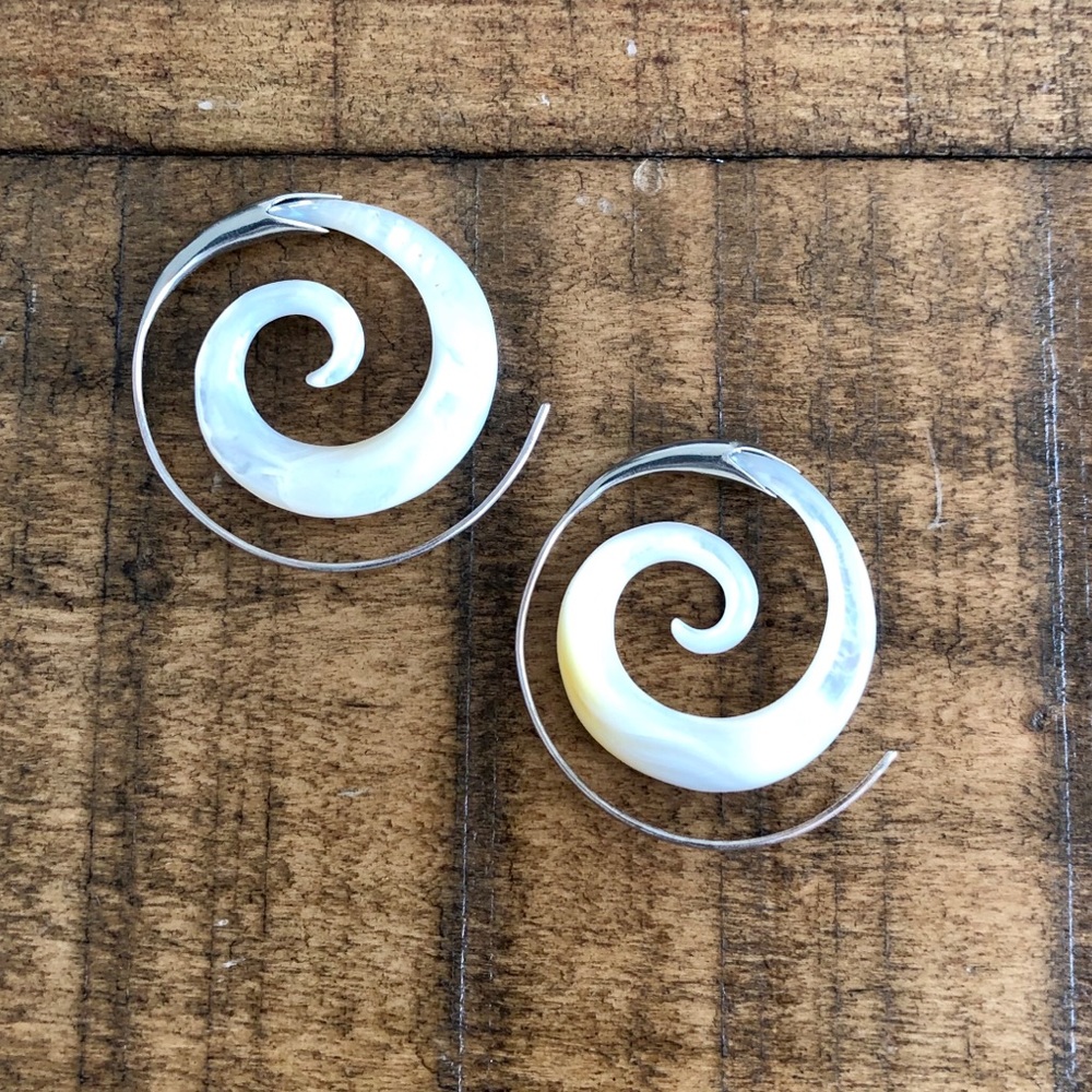 Boho Tribal Spiral Carved Earrings!